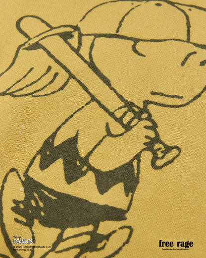 予約商品・【PEANUTS×free rage】CharlieBrown ラグランクルースウェット