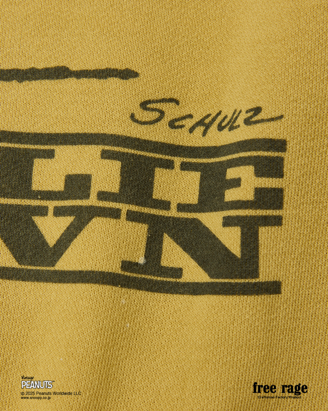 予約商品・【PEANUTS×free rage】CharlieBrown ラグランクルースウェット