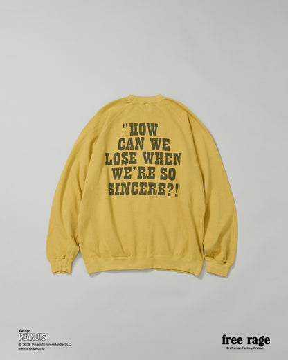 予約商品・【PEANUTS×free rage】CharlieBrown ラグランクルースウェット