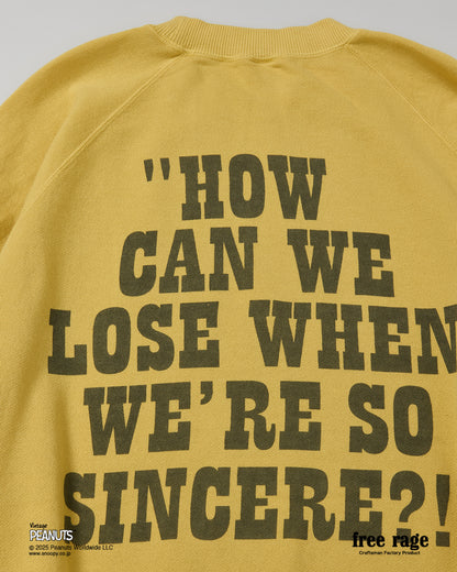 予約商品・【PEANUTS×free rage】CharlieBrown ラグランクルースウェット