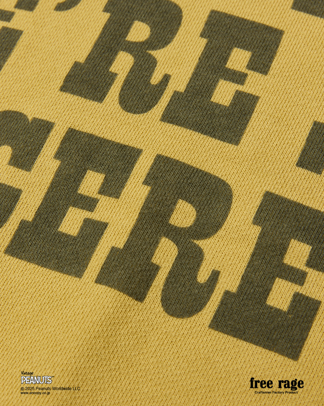 予約商品・【PEANUTS×free rage】CharlieBrown ラグランクルースウェット