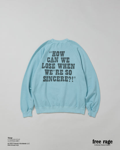 予約商品・【PEANUTS×free rage】CharlieBrown ラグランクルースウェット