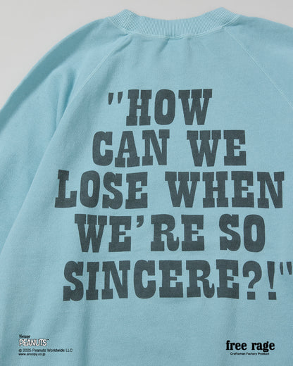 予約商品・【PEANUTS×free rage】CharlieBrown ラグランクルースウェット