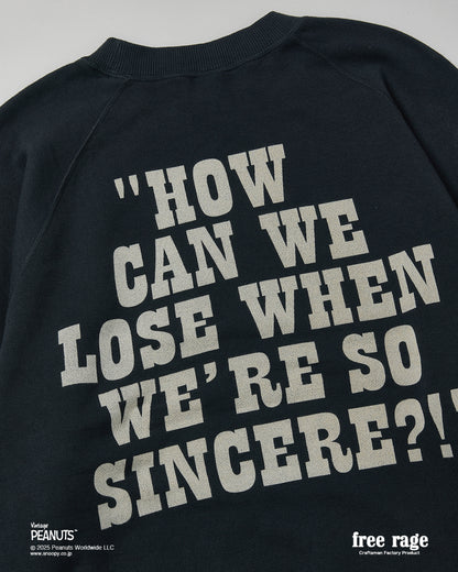 予約商品・【PEANUTS×free rage】CharlieBrown ラグランクルースウェット