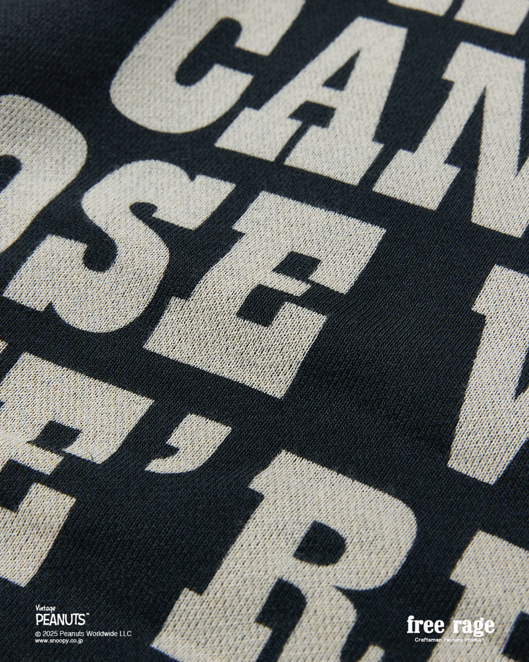 予約商品・【PEANUTS×free rage】CharlieBrown ラグランクルースウェット