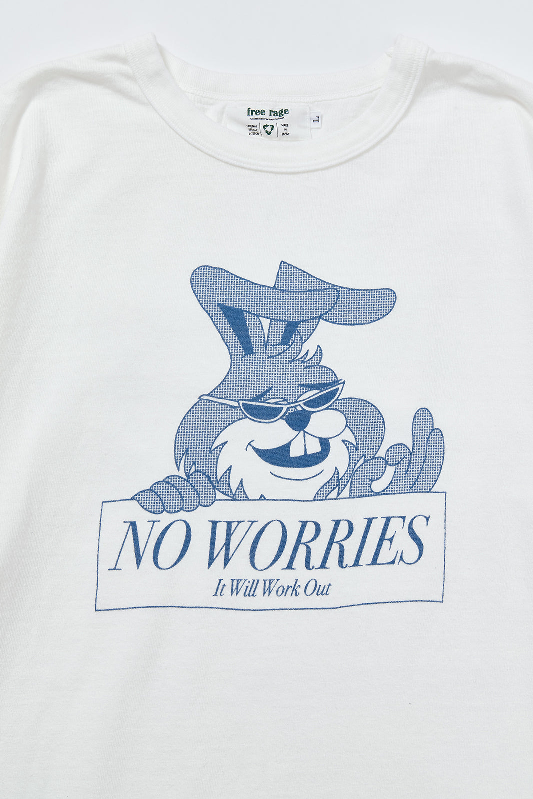 "NO WORRIES" リサイクルコットンTee