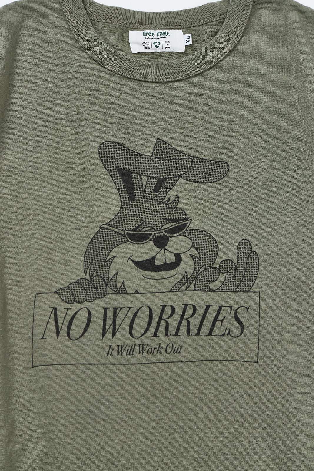 "NO WORRIES" リサイクルコットンTee