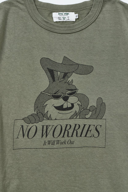 "NO WORRIES" リサイクルコットンTee
