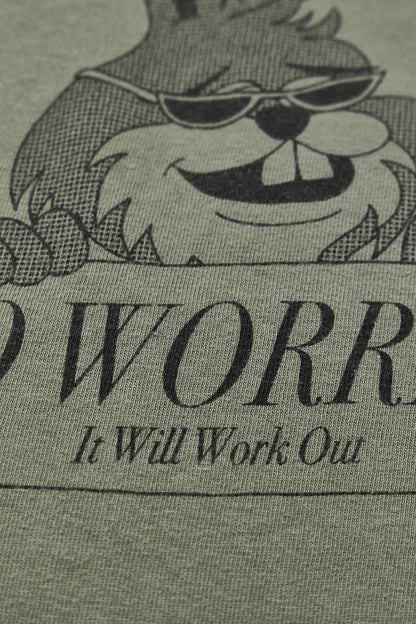 "NO WORRIES" リサイクルコットンTee