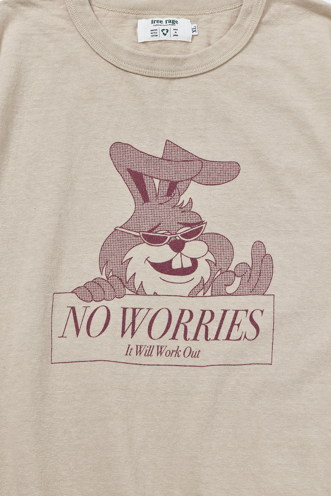 "NO WORRIES" リサイクルコットンTee