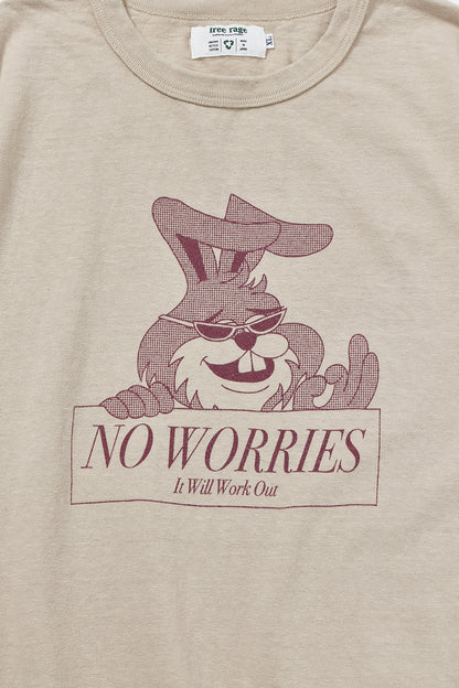 "NO WORRIES" リサイクルコットンTee