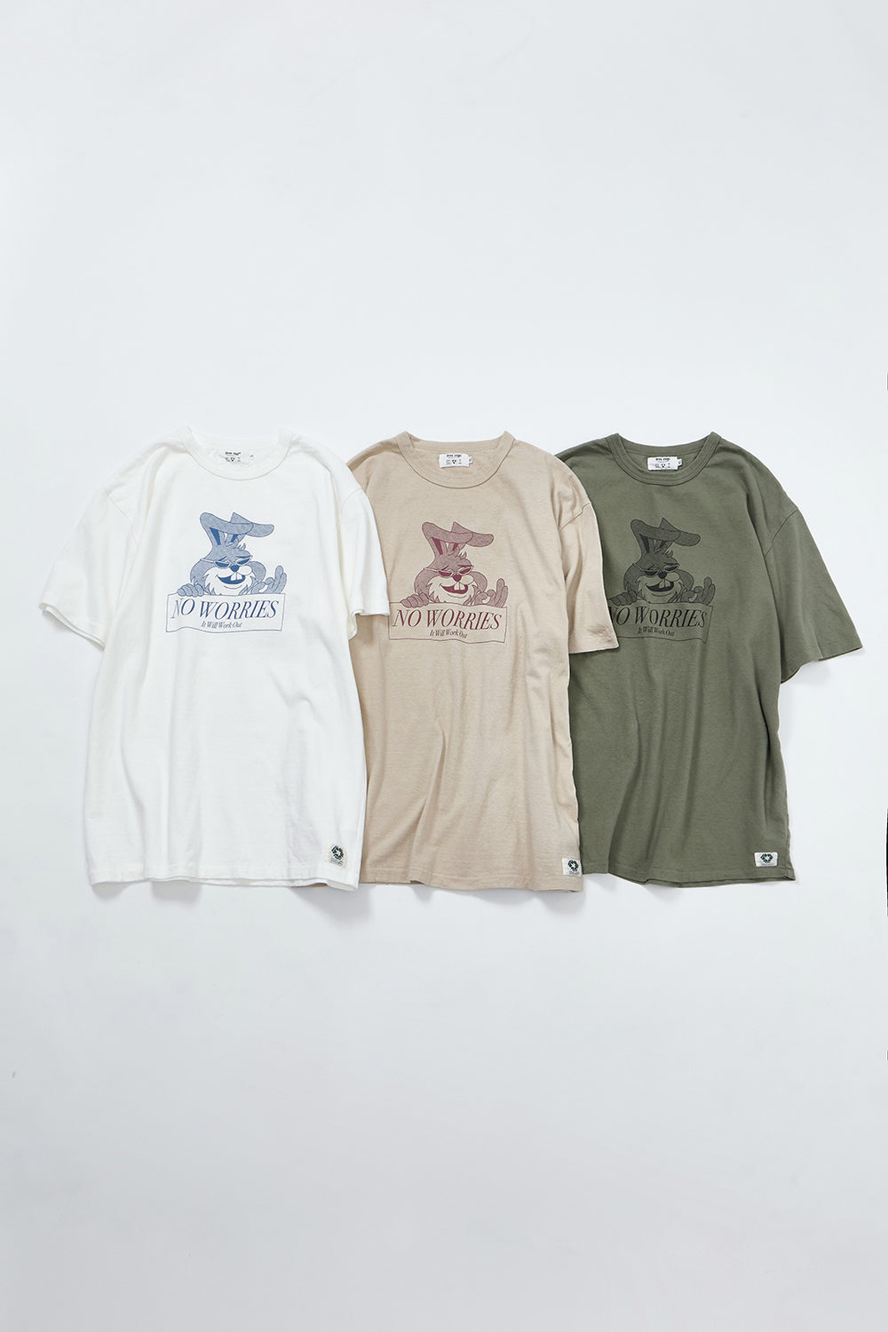"NO WORRIES" リサイクルコットンTee