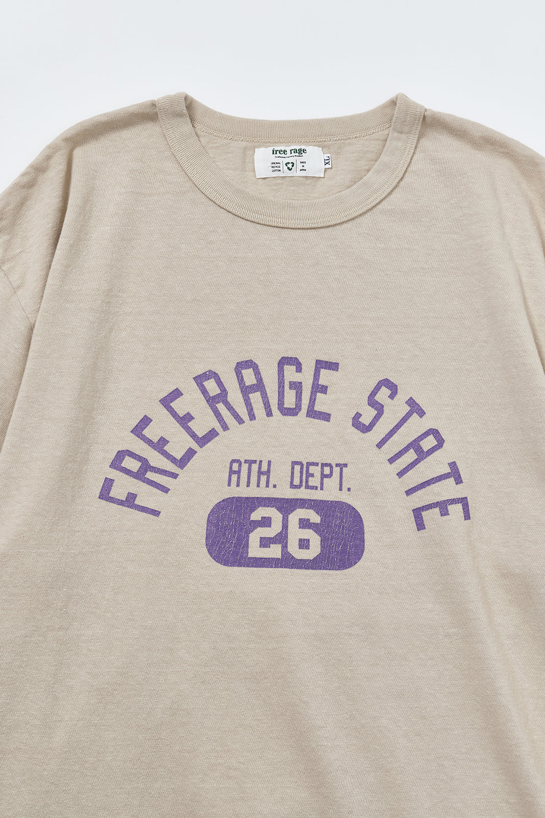 "FREERAGE STATE" リサイクルコットンTee