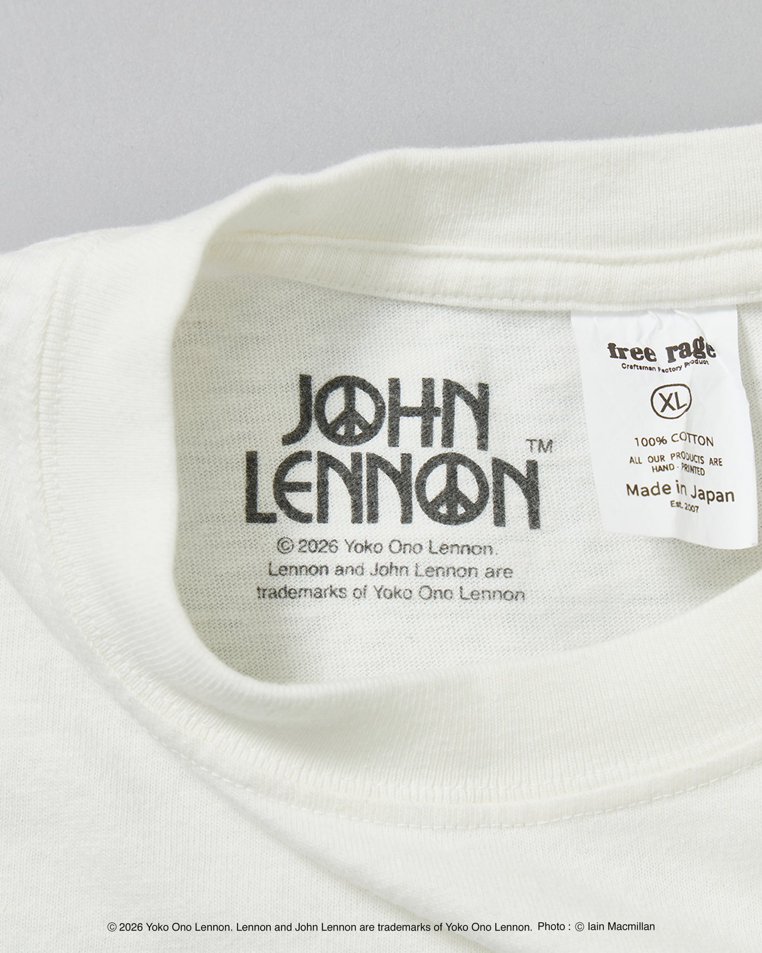 【John Lennon×free rage】Portrait リサイクルコットン半袖Tシャツ