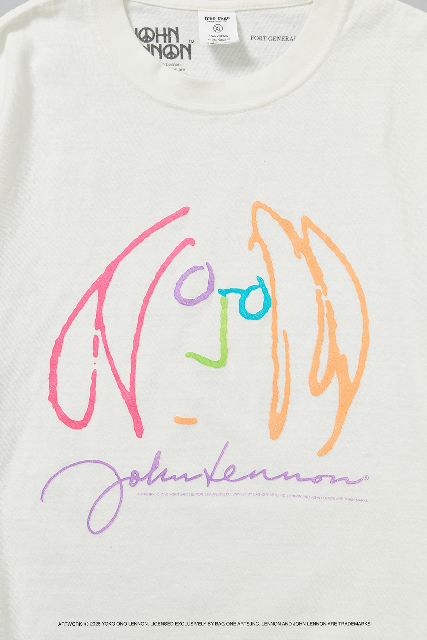 【John Lennon×free rage】ART リサイクルコットン半袖Tシャツ