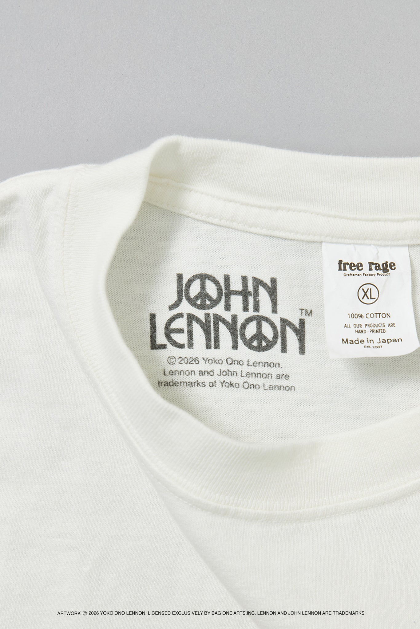 【John Lennon×free rage】ART リサイクルコットン半袖Tシャツ