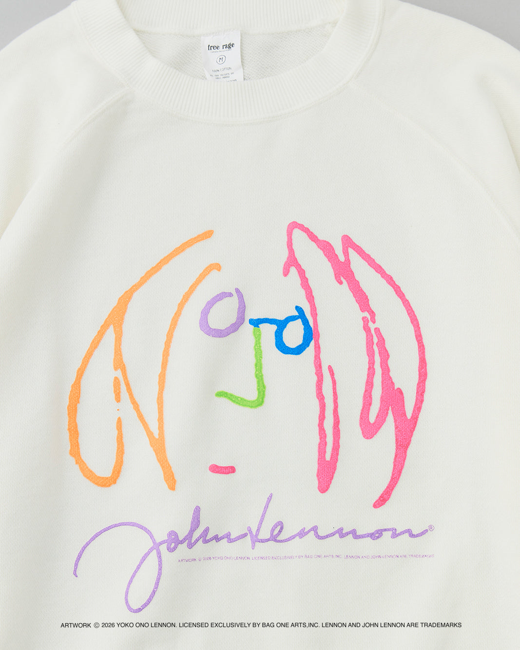 【John Lennon×free rage】ART Raglan Crew Sweat