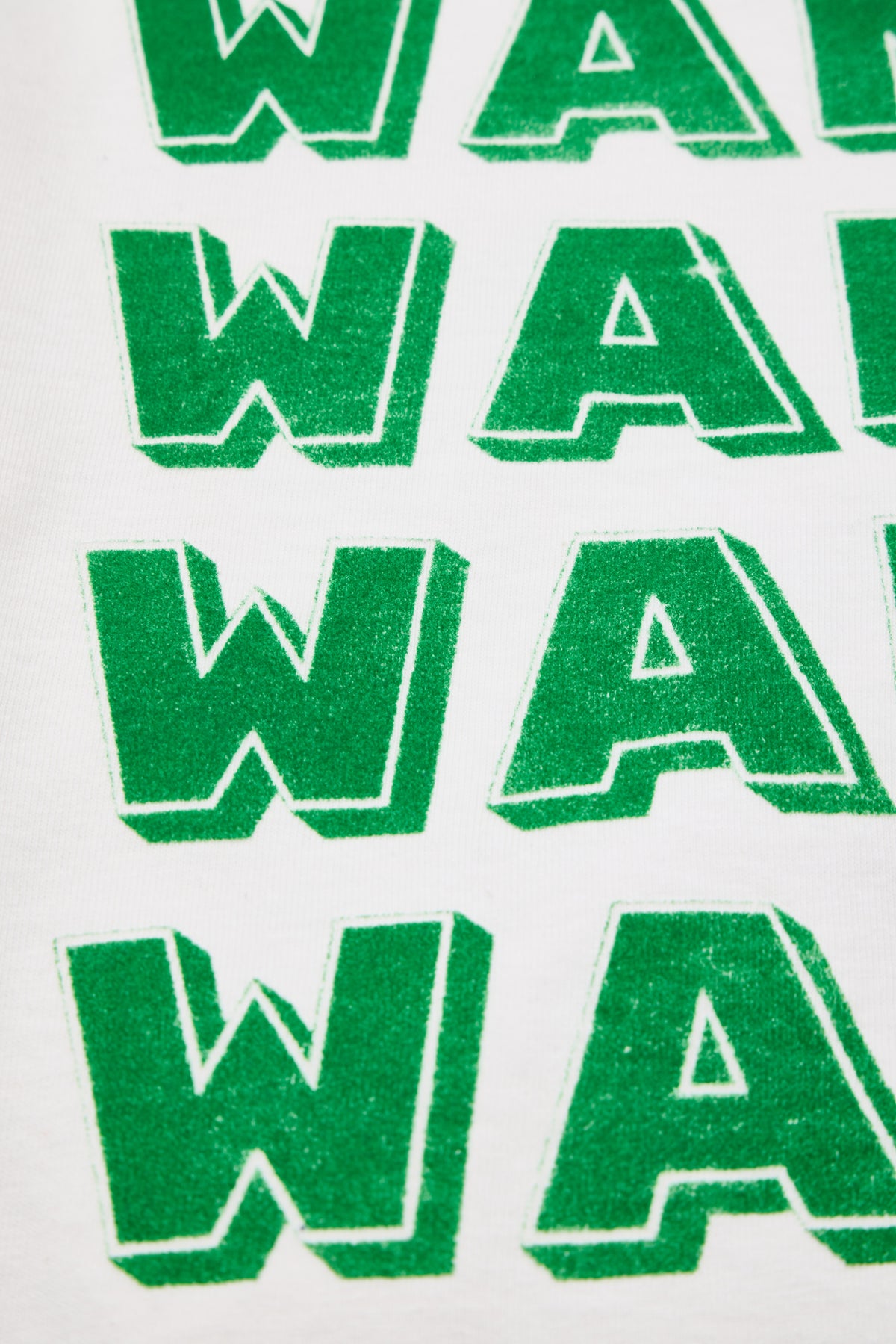 "WANT, WAIT!" リサイクルコットン長袖Tee