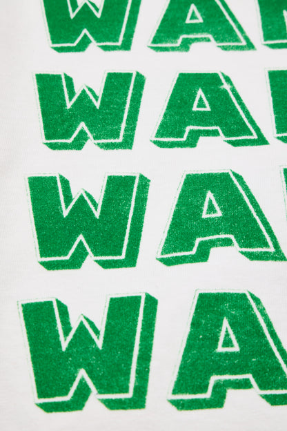 "WANT, WAIT!" リサイクルコットン長袖Tee