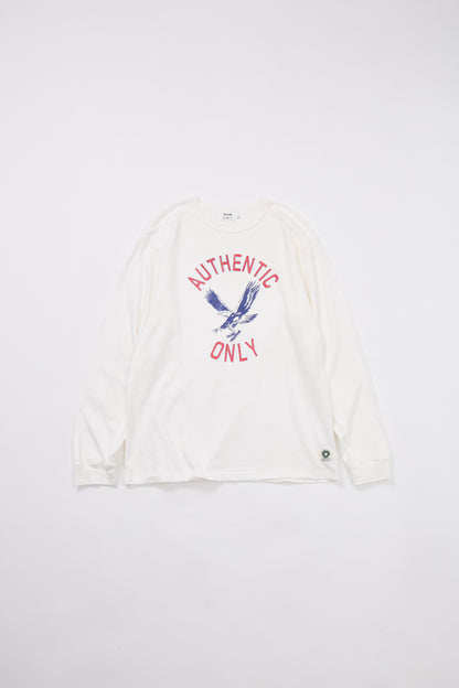 "AUTHENTIC ONLY" リサイクルコットン長袖Tee