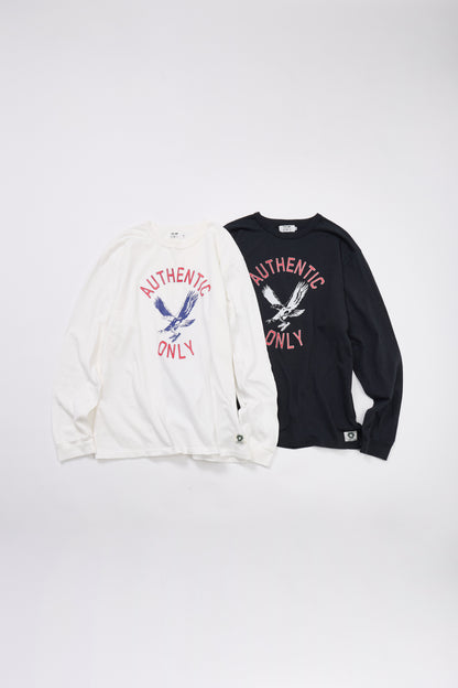 "AUTHENTIC ONLY" リサイクルコットン長袖Tee