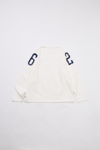 【受注予約】ハンドクラフト ラフ&amp;タフ フットボール長袖Tシャツ／Number Roller Paint