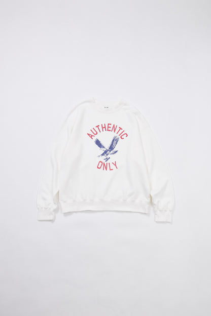 "AUTHENTIC ONLY" 裏毛クルースウェット