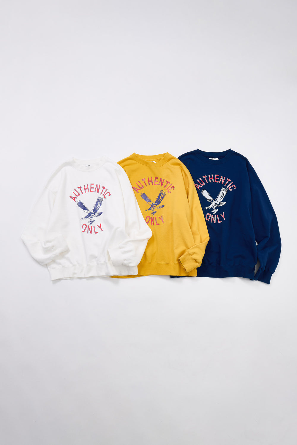 "AUTHENTIC ONLY" 裏毛クルースウェット