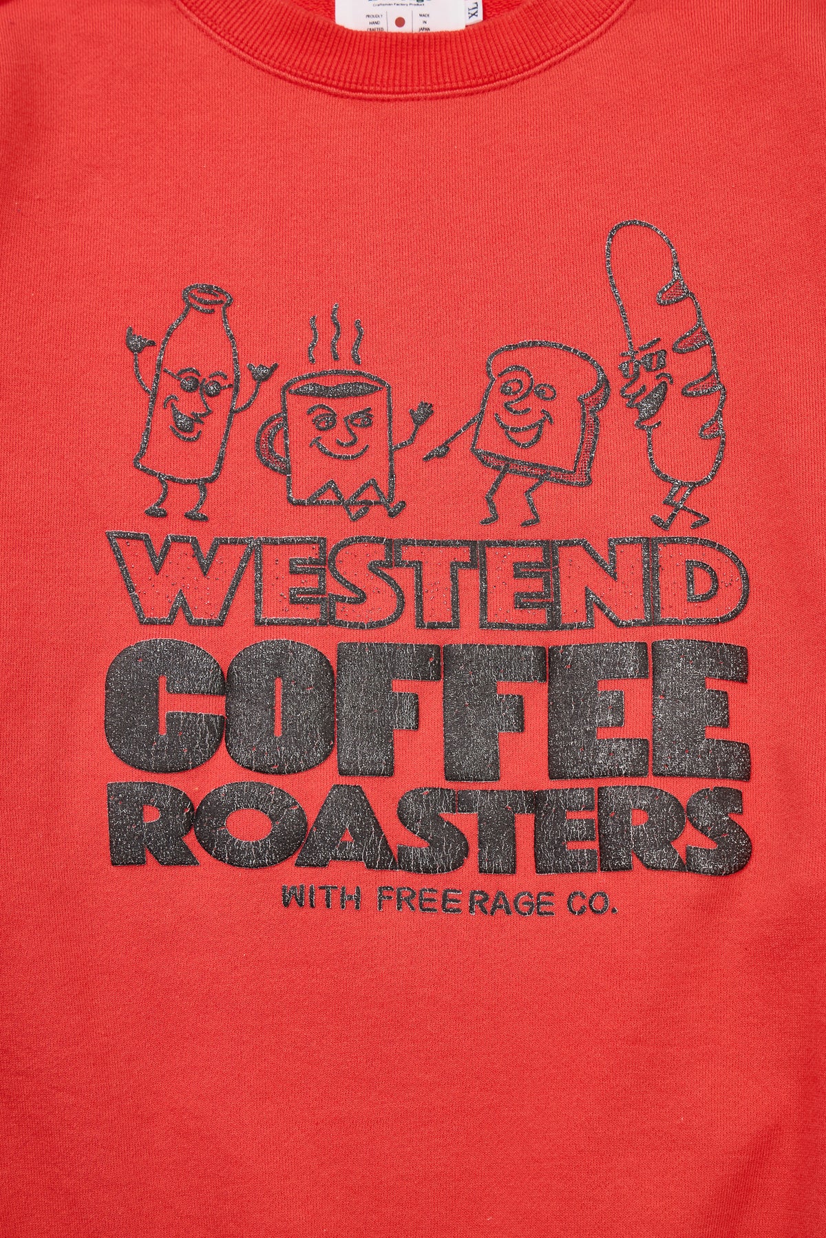 "WESTEND COFFEE ROASTERS" 裏毛クルースウェット (Bread and Coffee ver,)