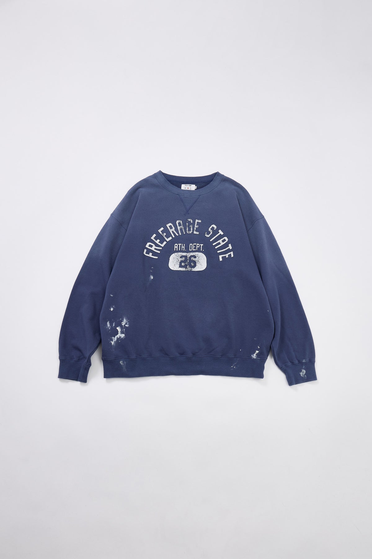 予約商品・"FREERAGE STATE" ハンドクラフト裏毛クルースウェット