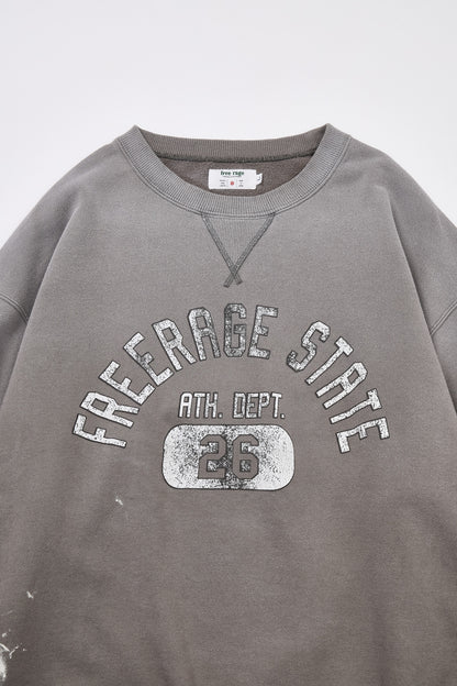 予約商品・"FREERAGE STATE" ハンドクラフト裏毛クルースウェット