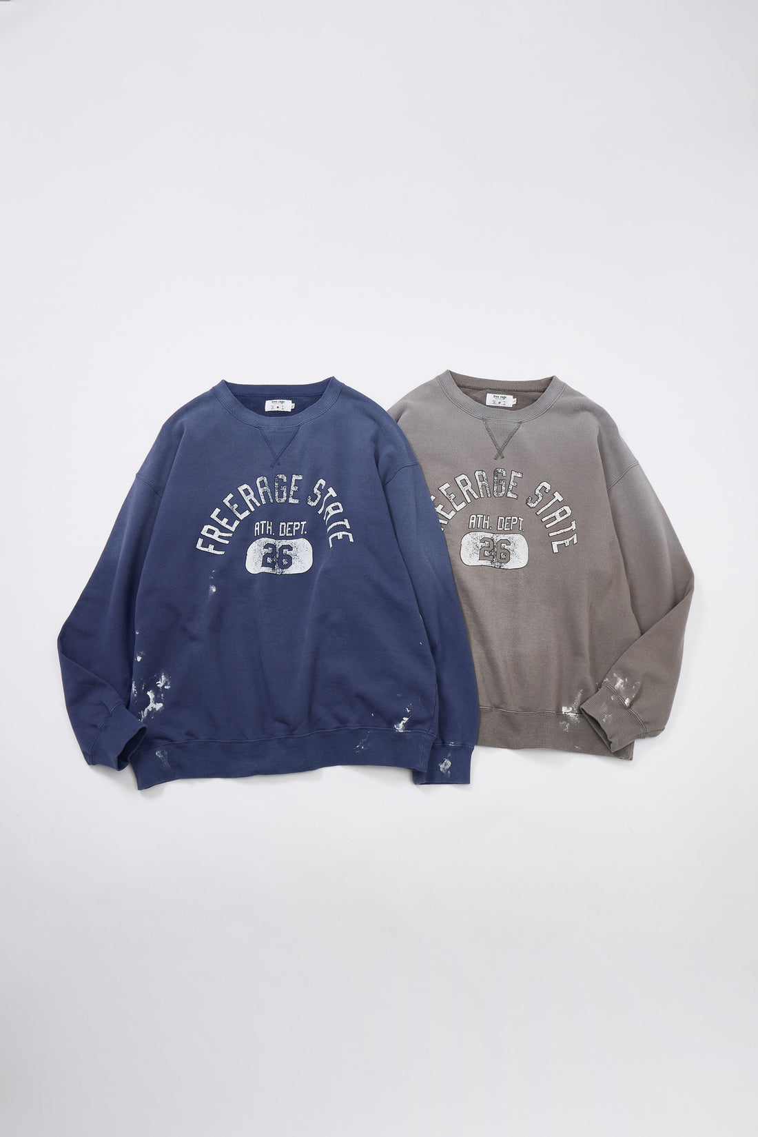 予約商品・"FREERAGE STATE" ハンドクラフト裏毛クルースウェット