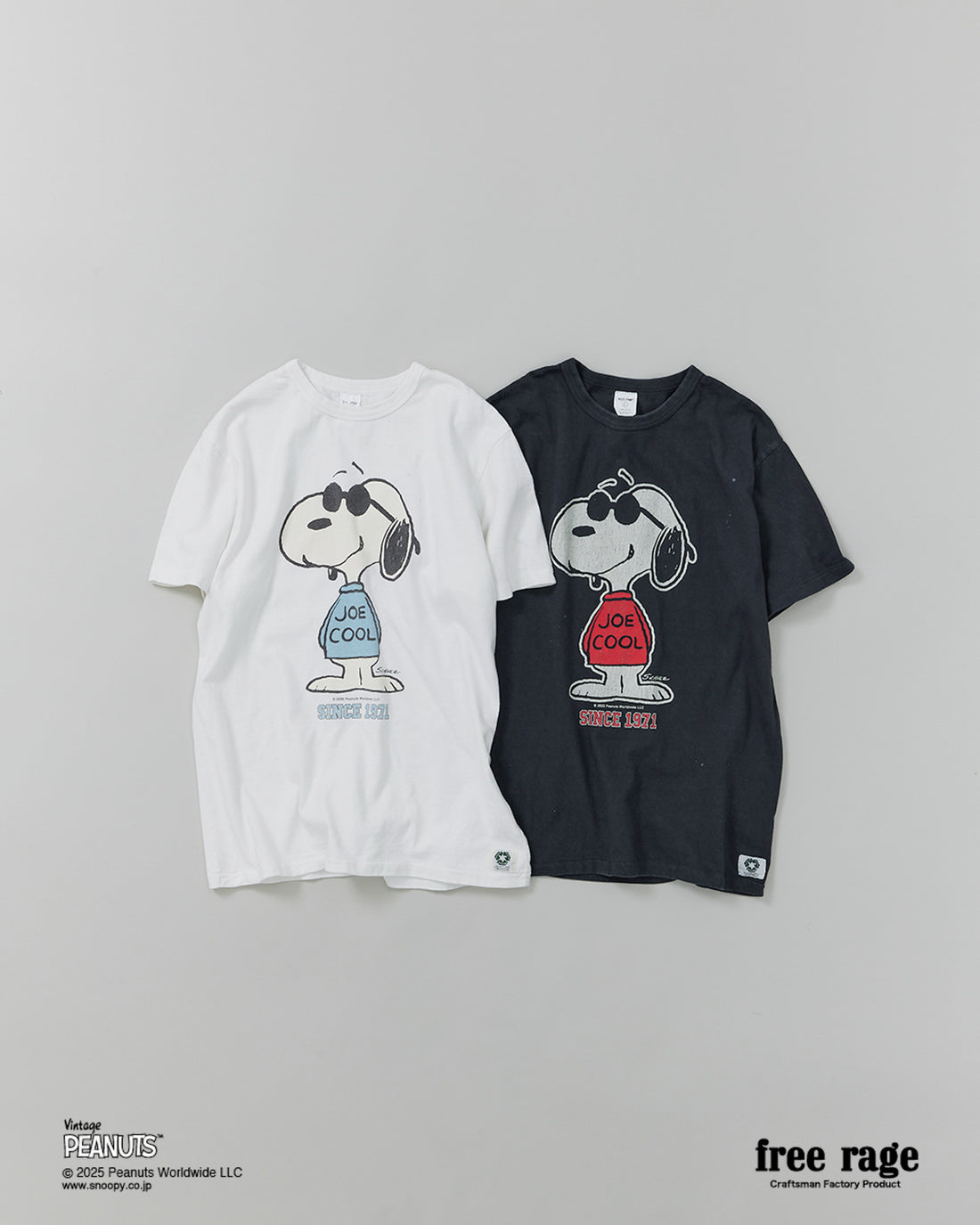 予約・【PEANUTS×free rage】JOE COOL リサイクルコットン半袖Tシャツ