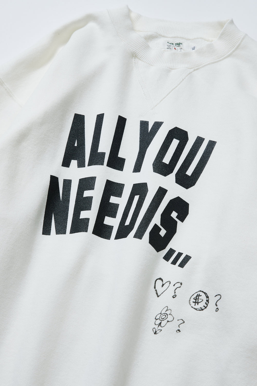 "ALL YOU NEED IS..." クラシッククルースウェット