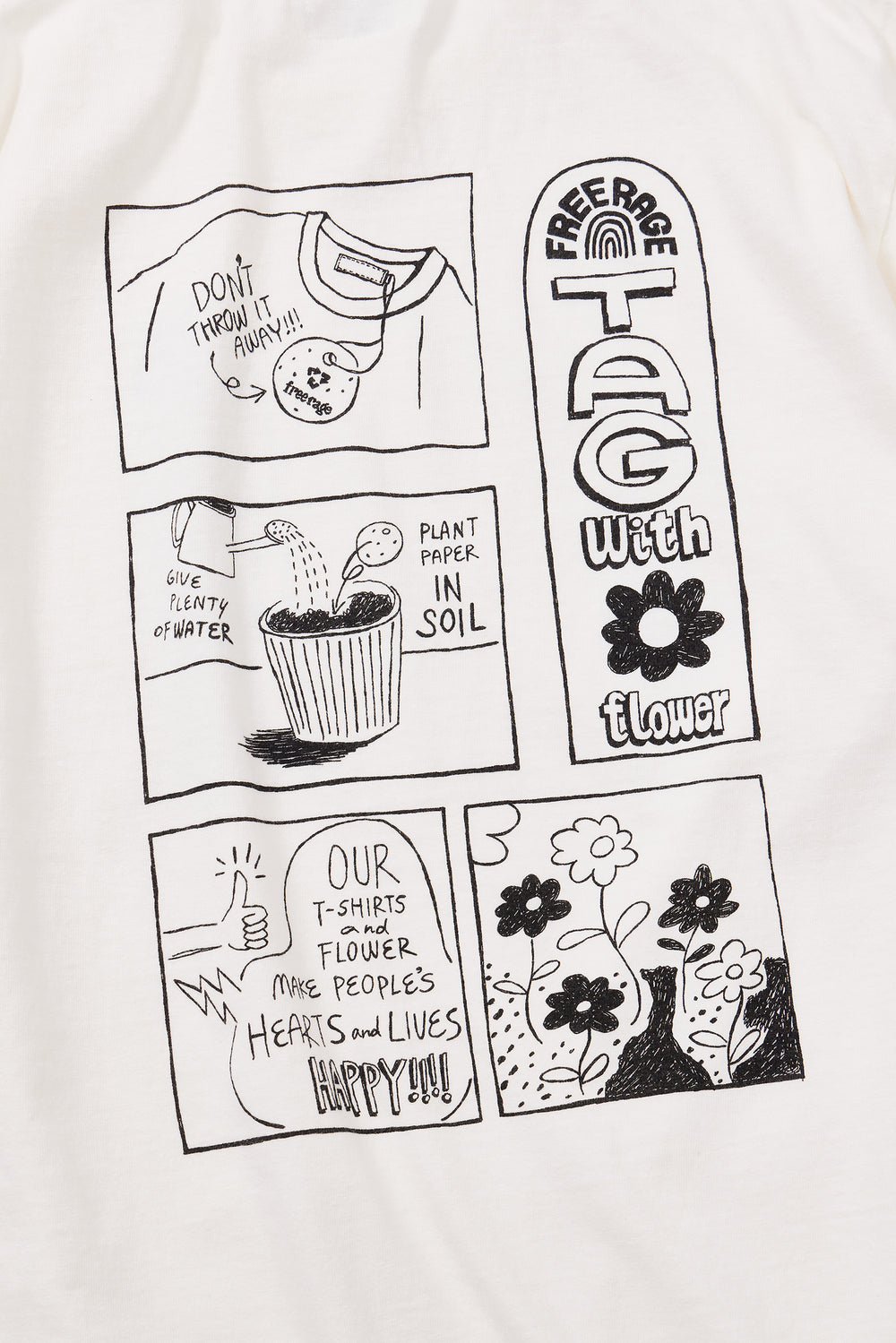 "Tag With Flower" リサイクルコットンTee