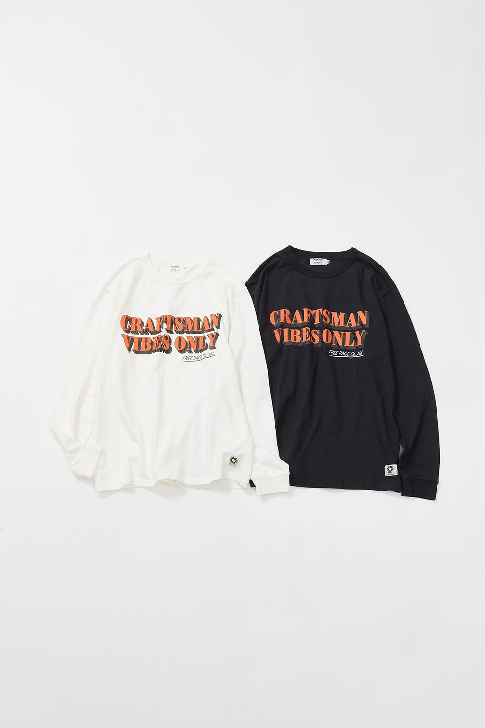 "CRAFTSMAN VIBES ONLY" リサイクルコットン長袖Tee