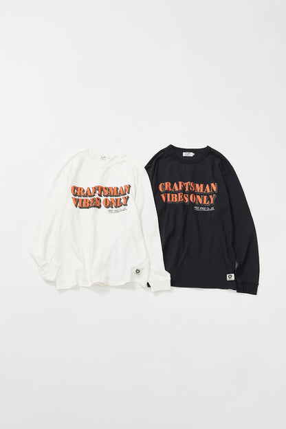 &quot;CRAFTSMAN VIBES ONLY&quot; リサイクルコットン長袖Tee