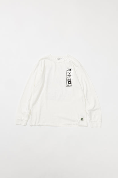 &quot;Tag With Flower&quot; リサイクルコットン長袖Tee