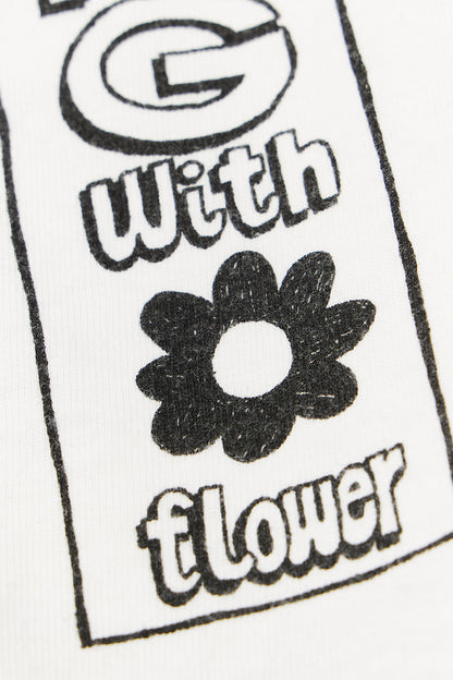 &quot;Tag With Flower&quot; リサイクルコットン長袖Tee