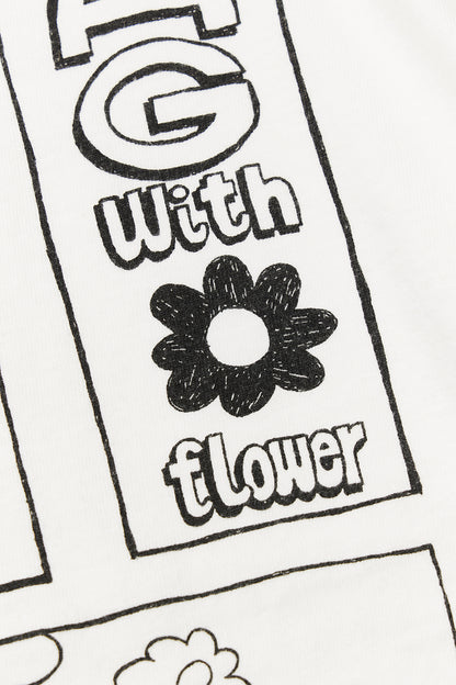 &quot;Tag With Flower&quot; リサイクルコットン長袖Tee