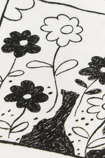 &quot;Tag With Flower&quot; リサイクルコットン長袖Tee