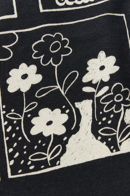 &quot;Tag With Flower&quot; リサイクルコットン長袖Tee