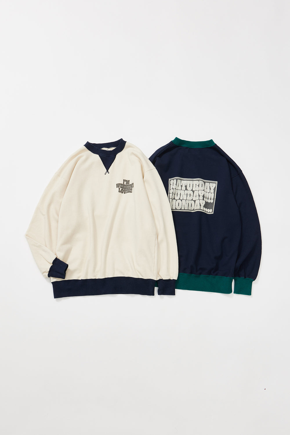 "WEEKEND" リンガークラシッククルースウェット