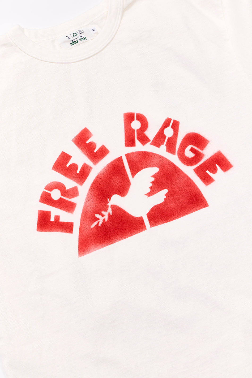 "BRUSH PEACE BIRD" リサイクルコットンTee／ALL WE NEED IS PEACE