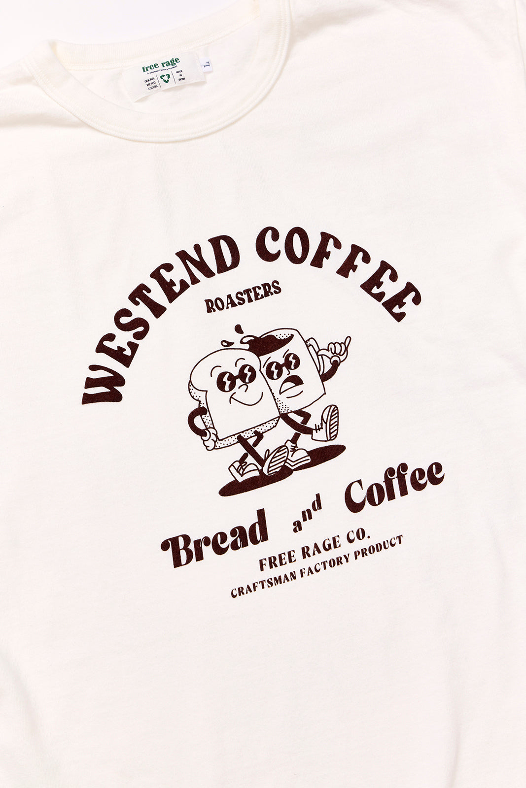 "WESTEND COFFEE ROASTERS" リサイクルコットンTee (Bread and Coffee ver,)