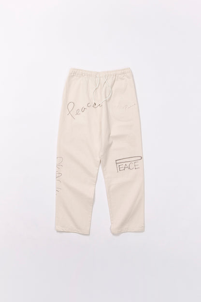 【先行予約商品】"10oz DENIM" ラフ＆タフイージーパンツ -Hand Paint-／ALL WE NEED IS PEACE