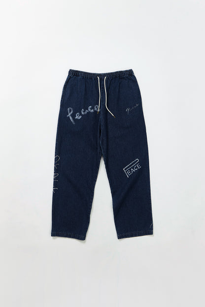 【先行予約商品】"10oz DENIM" ラフ＆タフイージーパンツ -Hand Paint-／ALL WE NEED IS PEACE