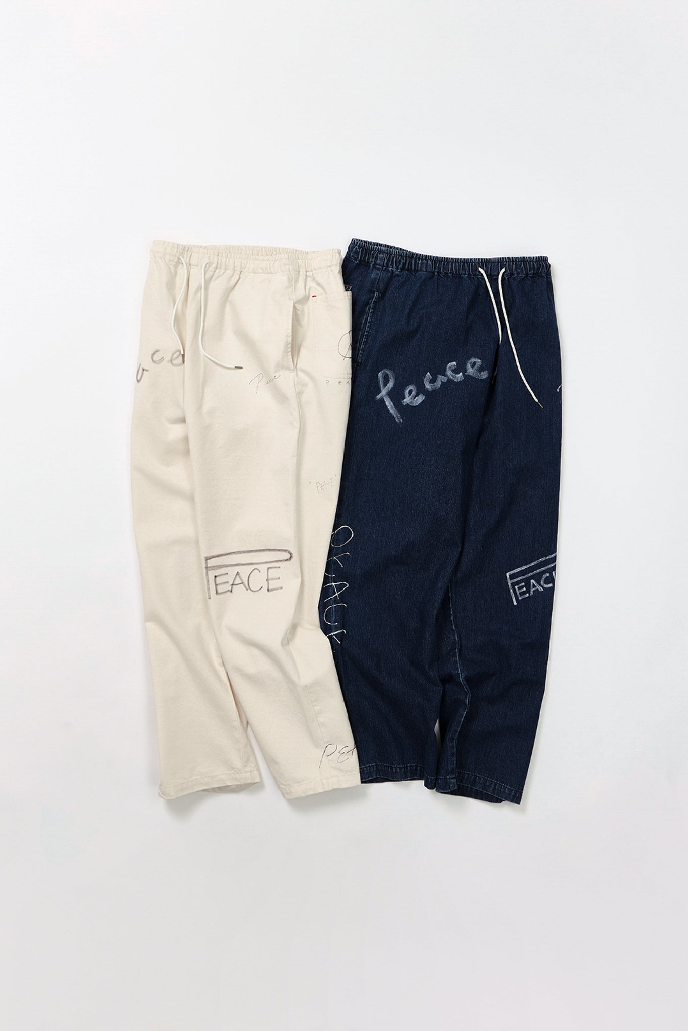 【先行予約商品】"10oz DENIM" ラフ＆タフイージーパンツ -Hand Paint-／ALL WE NEED IS PEACE