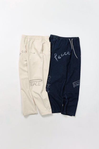 【先行予約商品】"10oz DENIM" ラフ＆タフイージーパンツ -Hand Paint-／ALL WE NEED IS PEACE