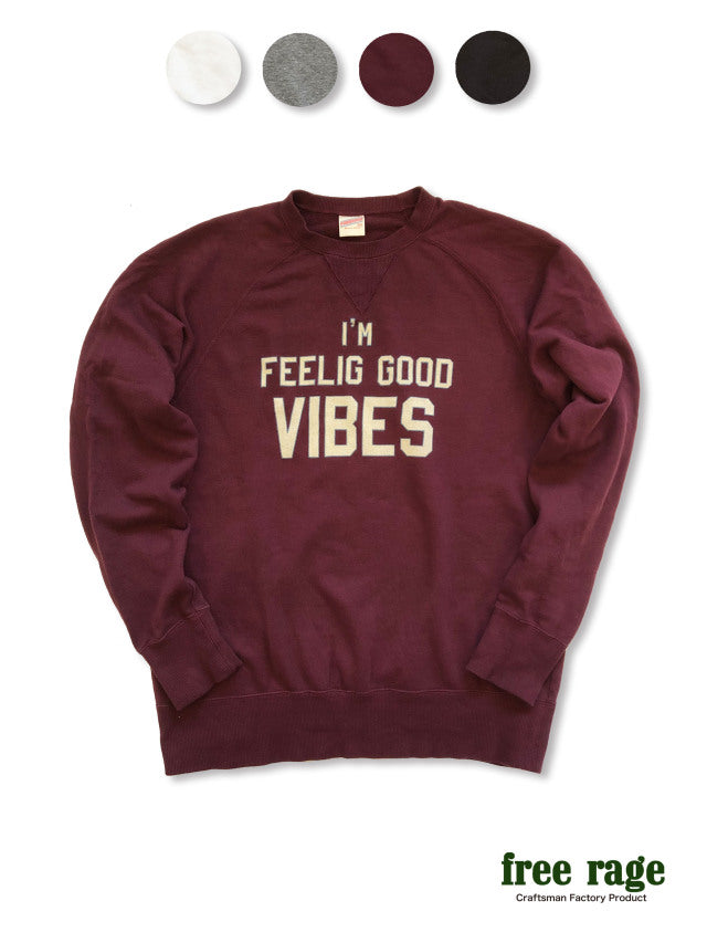 【サンプル】"GOOD VIBES" ラグランクルースウェット